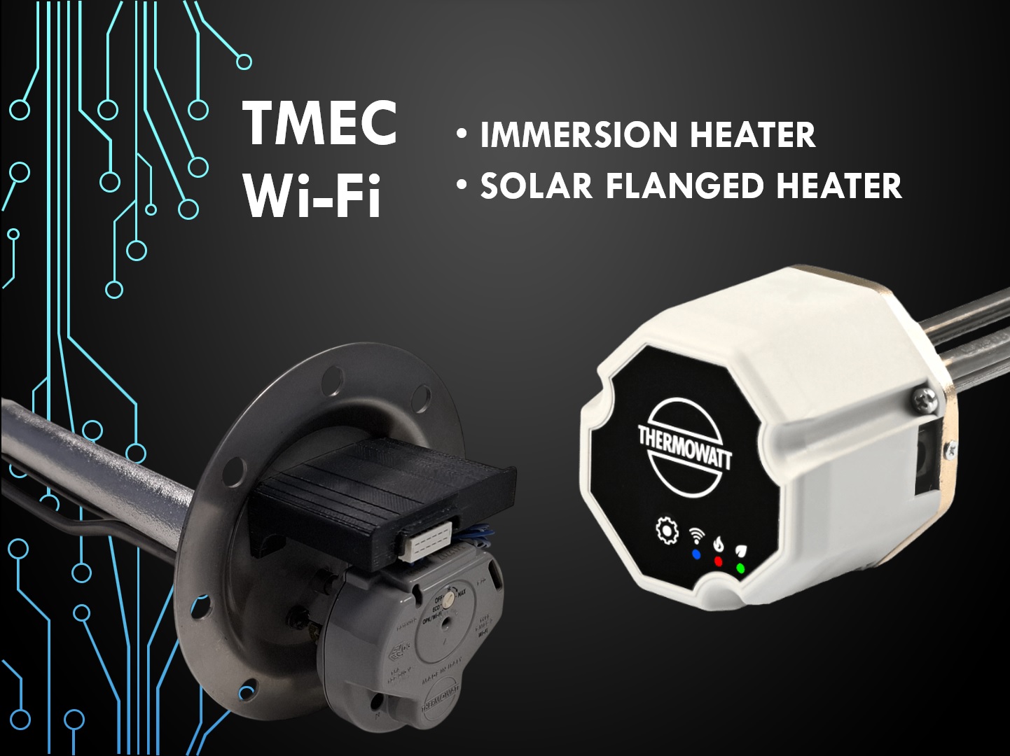 Thermowatt TMEC Wi-Fi Immersion Heater and Solar Flanged Heater